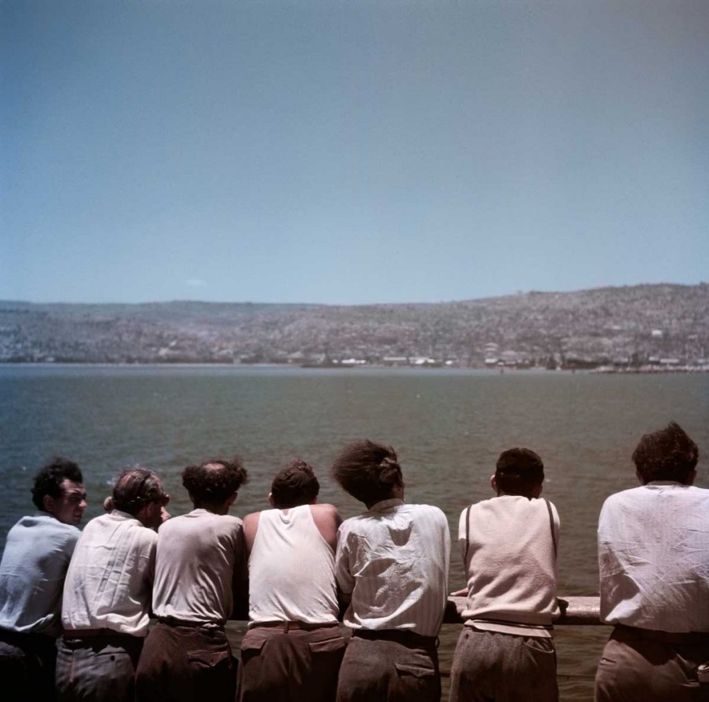 Immigrants aboard a boat to Israel. Near Haifa, 1949-1950.