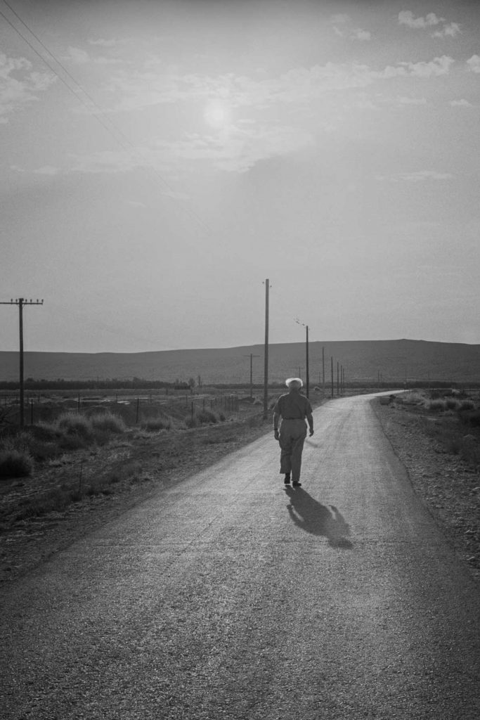 David Ben-Gurion on his daily walk in Kibbutz Sde Boker. 1966.