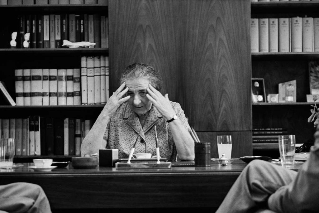 Prime Minister Golda Meir in her office. 1969.