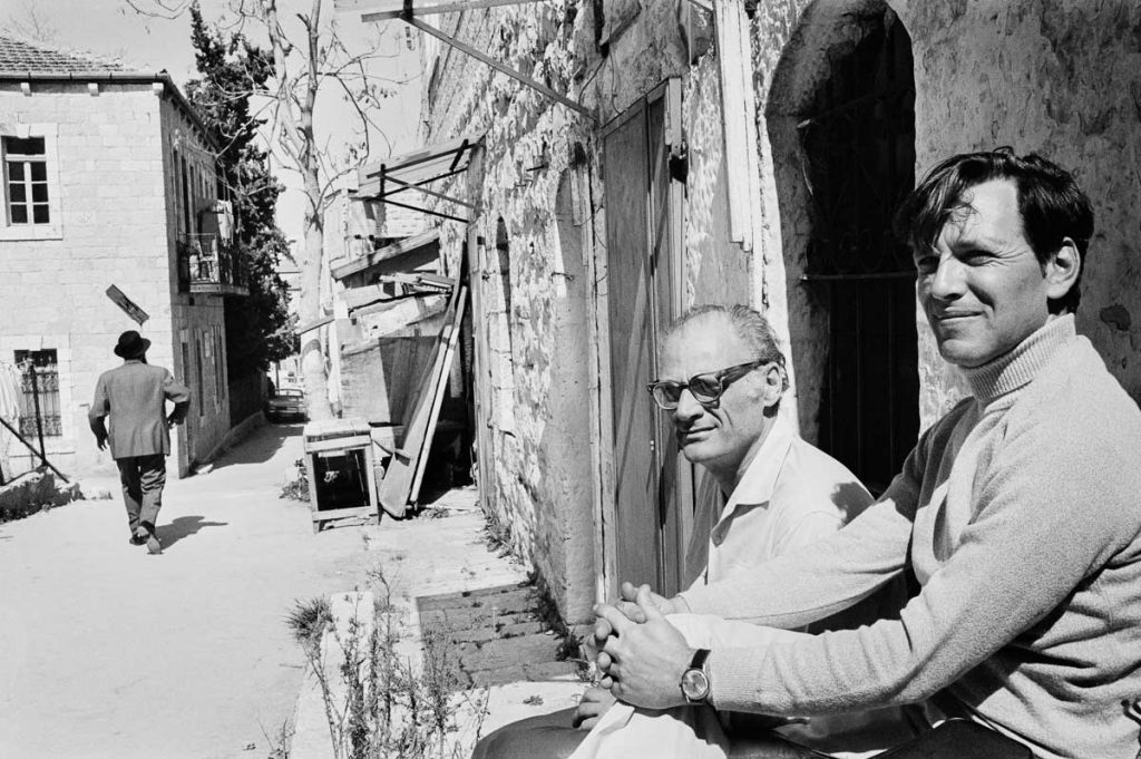 American playwright Arthur Miller with Israeli writer Amos Oz. Jerusalem, 1972.